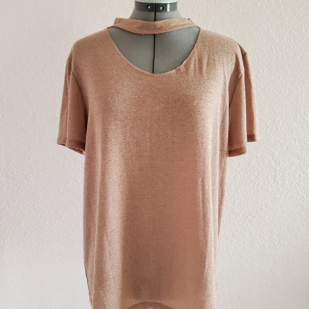 LUSH rose gold shimmer blouse
